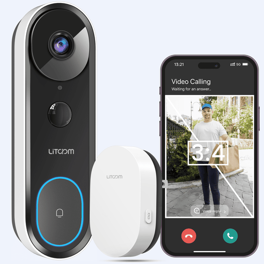 Litokam D1 Doorbell Camera with Chime(Battery/Wired)